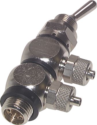4/2-Wege Kipphebelventil 10 x 8 mm (außen x innen) / G 1/4" (AG)