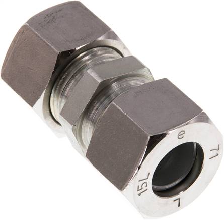 Gerade Schneidringverschraubung 15 L (M22x1,5), Stahl verzinkt