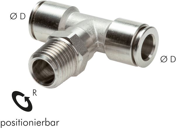 T-Steckanschluss R 1/4"-10mm, IQS-Edelstahl