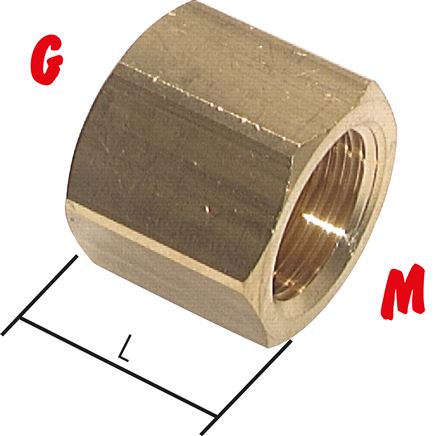 Muffe G 1/2"-M 16x1,5, Messing
