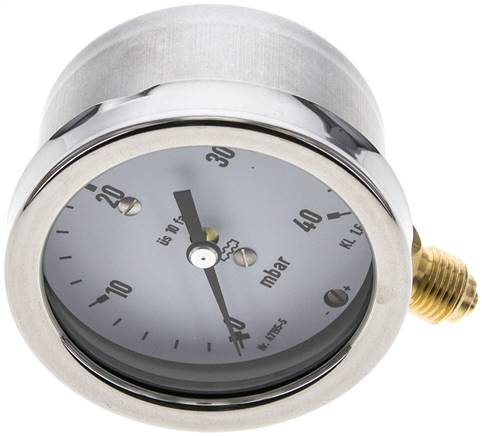 Manometer senkrecht 63mm, 0 - 40 mbar, G 1/4"