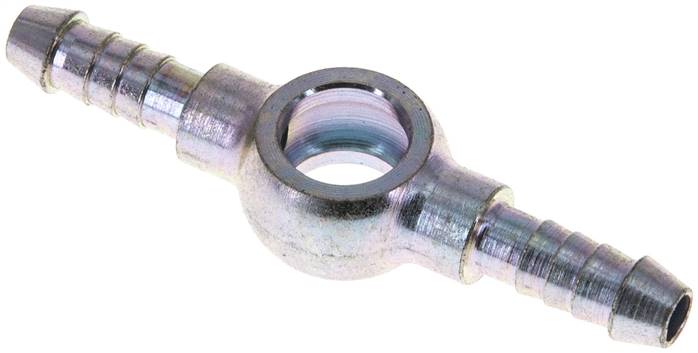 Doppel-Schlauchnippel 10mm Ring, 5 - 6mm, Stahl verzinkt
