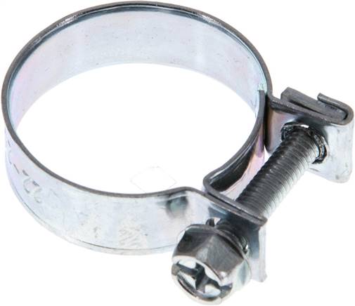 9mm Mini-Schlauchschelle, 22 - 24mm, Stahl verzinkt (W1)