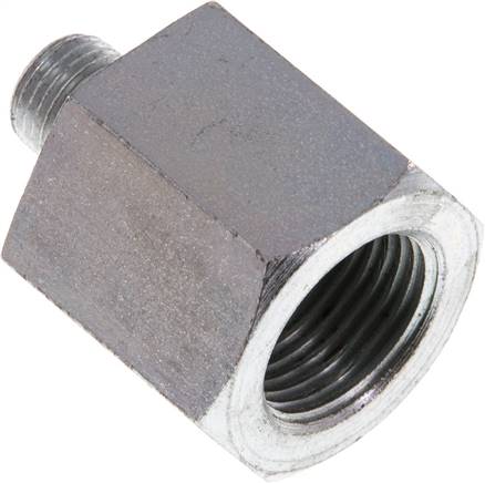 Hydraulik-Reduzierung G 1/8"(AG)-G 3/8"(IG), Stahl verzinkt, Elastomerdichtung
