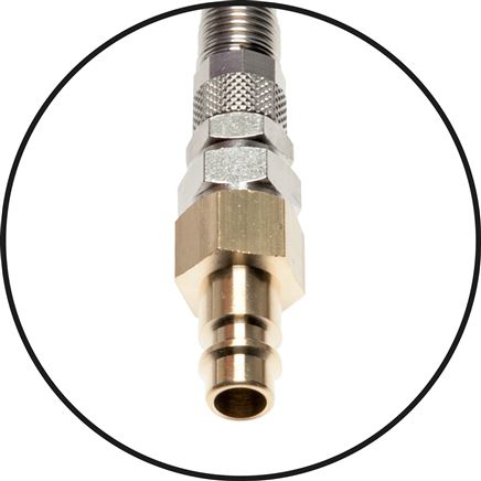 PUR-Spiralschlauch 6 x 4mm m. Kupplung, 3,0mtr. Arbeitslänge, NW 7,2