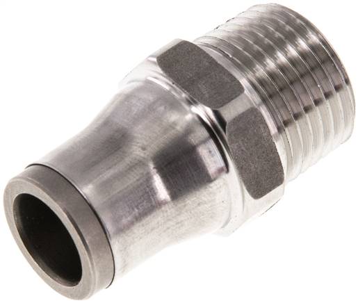 Gerader Steckanschluss NPT 3/8"-10mm, IQS-Edelstahl