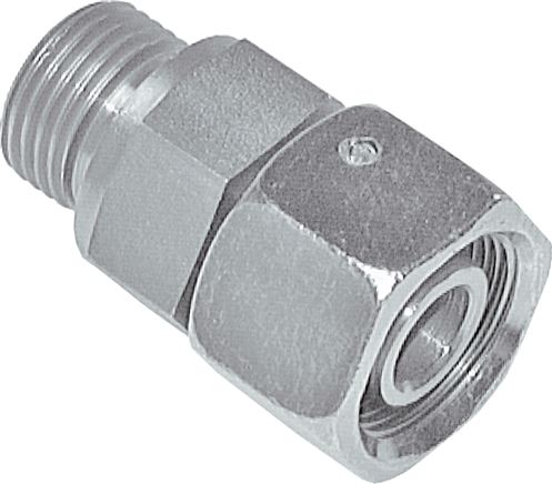 Einstellb. Schneidringverschr. G 1/8"-6 L, Stahl verzinkt, mit Dichtkegel und O-Ring