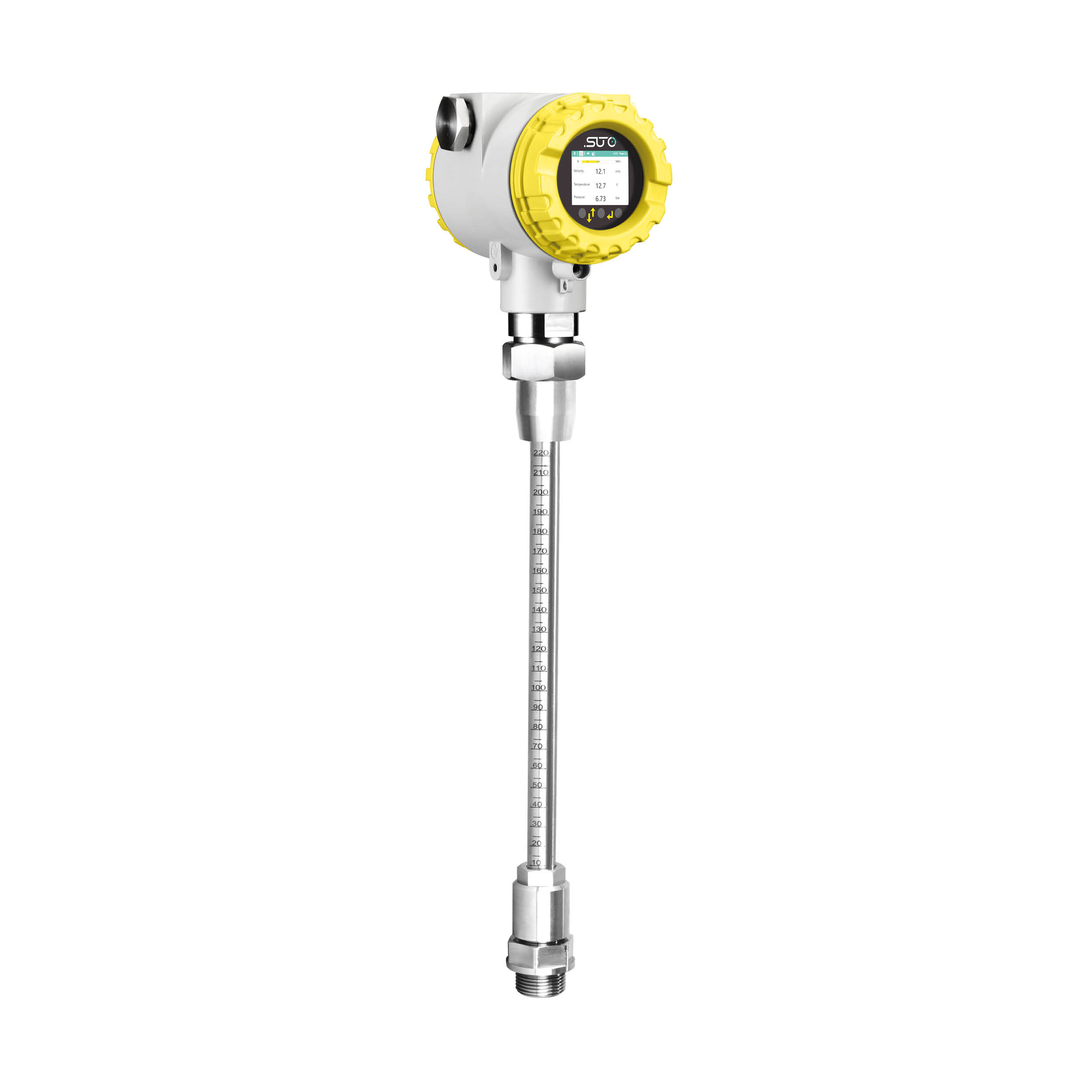 S451 Durchflussmesser Druckluft, Outdoor IP67 ohne Ex, Einstechsensor 200 mm, Datenlogger