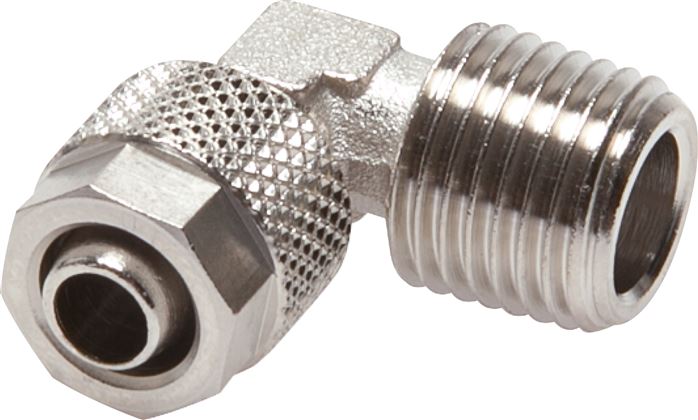 Winkel-Verschraubung R 1/4"-8x6mm, Messing vernickelt