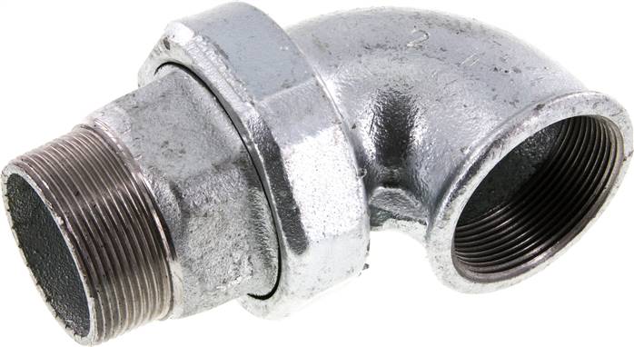 Winkel-Verschraubung flach dichtend Rp/R 2"(IG/AG)