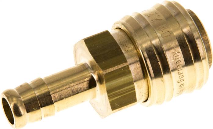 Schnellkupplung (NW7,2) 10mm Schlauch, Messing, für Stecker beidseitig absperrend