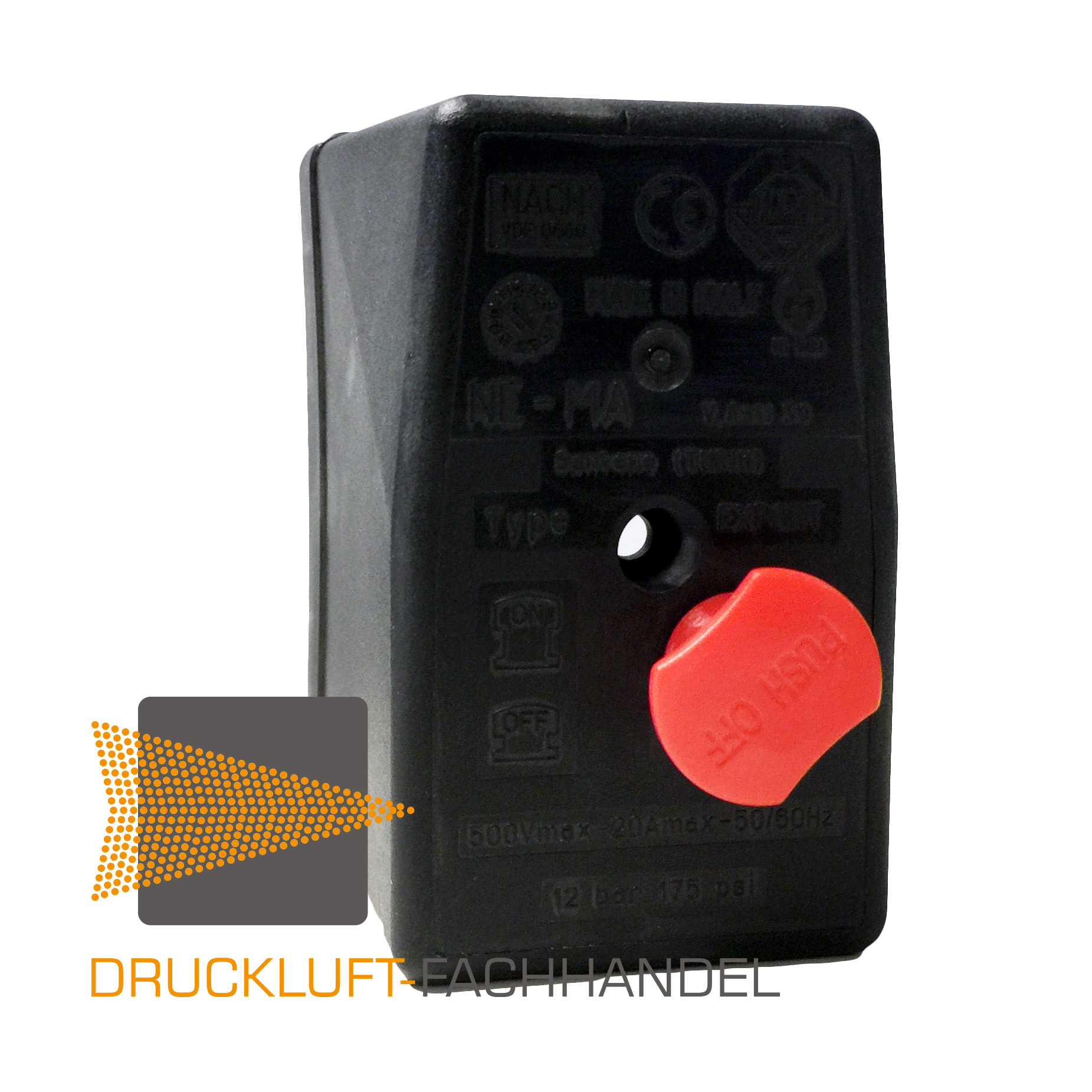 Robuster Druckschalter für Luftkompressor, 135–175 psi, 4 Anschlüsse, 26 A Robuster Druckschalter für Luftkompressor, 135–175 psi, 4 Anschlüsse, 26 A