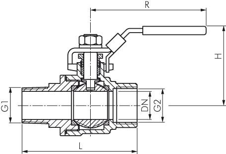 Edelstahl-Kugelhahn, Eco-Line leicht, R 3/4" / Rp 3/4", 0 bis 63bar