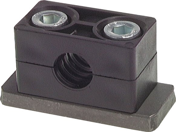 Rohrschelle, 30mm, Baugröße 3, schwere Baureihe, mit Anschweißplatte