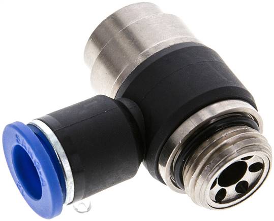 Winkel-Drosselrückschlagventil G 1/2"-12mm,abluftregelnd (Standard), gesichert verstellbar