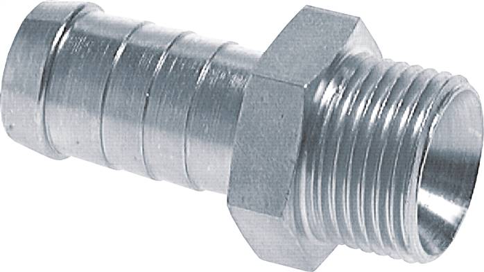 Schlauchnippel G 1/2" AG, 14 - 15mm, Stahl verzinkt