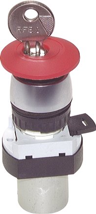 3/2-Wege Not-Aus-Taster-Ventil, rot (22,5mm), M5