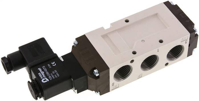 5/2-Wege Magnetventil, G 1/2", Federrückstellung, 12 V=
