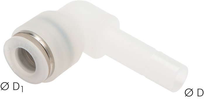 Winkel-Steckanschluss 8mm Stecknippel, IQS-PVDF