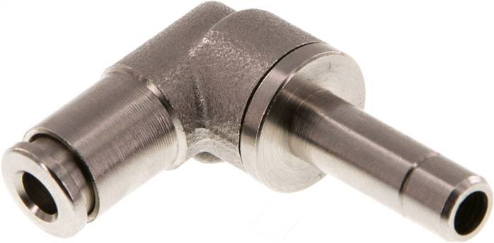 Winkel-Steckanschluss 6mm Stecknippel, 4mm Schlauch, Messing vernickelt