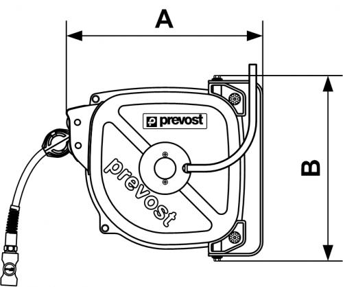Prevost Industrie-Schlauchaufroller 12 m - 10x14 mm DRF 1012ES mit Sicherheitskupplung ESI 07