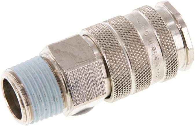 Schnellkupplung (NW10) R 1/2"(AG), Messing vernickelt