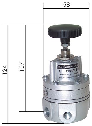 Hochleistungs-Präzisionsdruckregler, G 1/4", 0,05 - 2 bar