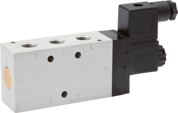 5/2-Wege Magnetventil, G 1/8", Luftfeder, 115 V AC, NW 6