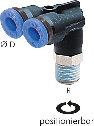 Y-Winkel-Steckanschluss R 1/8"x6mm, IQS-Standard