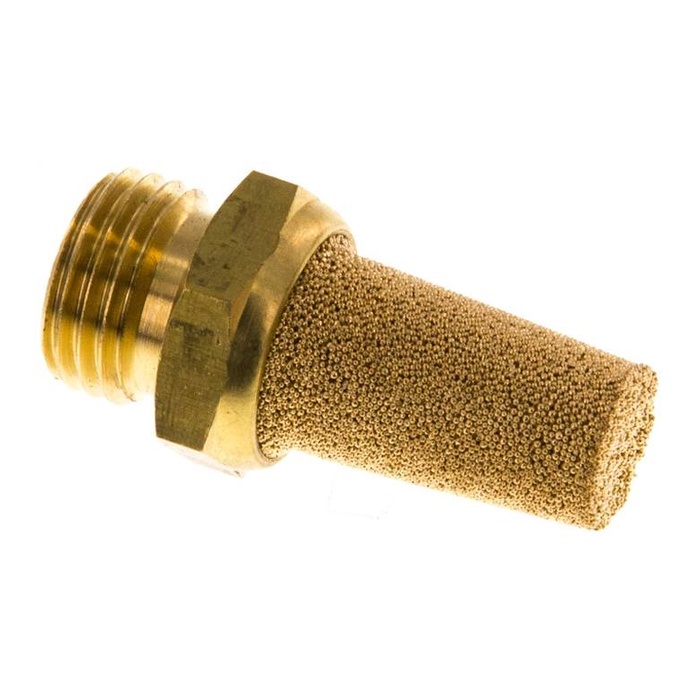 Schalldämpfer G 1/4", Sinterbronze, Messinggewinde
