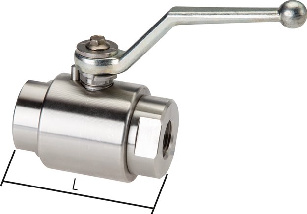 Hochdruck-Kugelhahn, Edelstahl, NPT 1", 0 bis 350bar