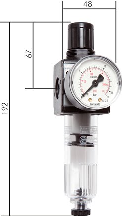 MULTIFIX Filterregler, abschließbar (E 11), G 3/8", 0,5 - 10bar, Baureihe 1