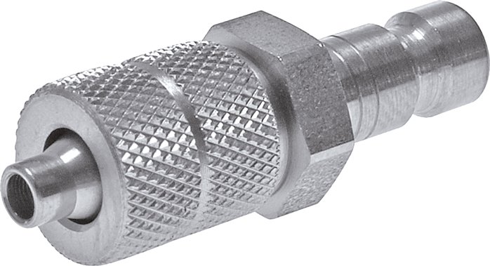 Kupplungsstecker (NW2,7) 6x4mm Schlauch, Messing vernickelt