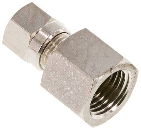 Aufschraub-Schneidringverschr. 6 LL (M10x1)-G 1/4", Messing vernickelt