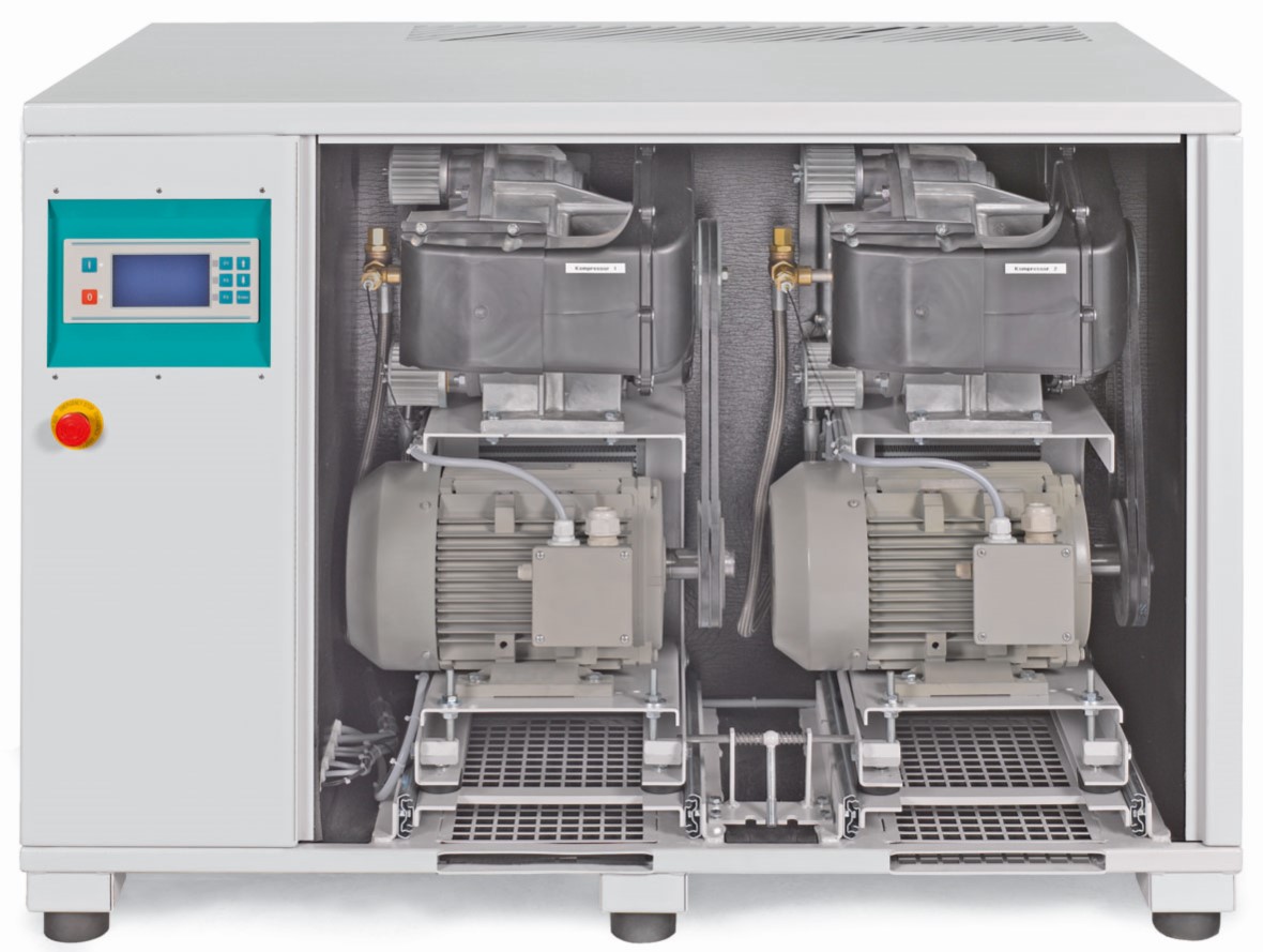 RENNER-Scrollkompressor SuperSilent SLKM-S 9,0 10 bar als Mehrfachanlage mit Kältetrockner-Ölfrei