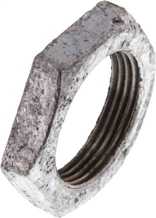 Gegenmutter Rp 1-1/4", Temperguss verzinkt