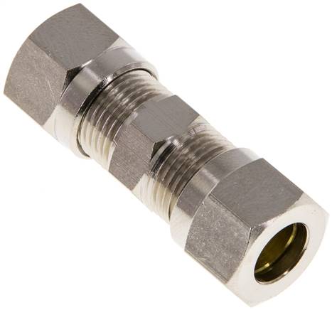 Gerade Schneidringverschraubung 8 LL (M12x1), Messing vernickelt