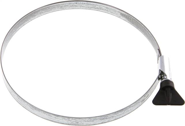 12mm Schlauchschelle 130 - 150mm, Stahl verzinkt (W1) (NORMA) mit Flügelgriff