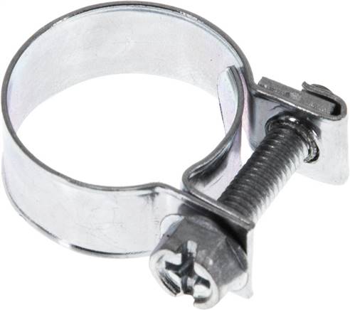 9mm Mini-Schlauchschelle, 17 - 19mm, Stahl verzinkt (W1)