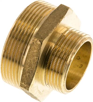 Doppelnippel G 2"-G 1-1/4", Messing/Rotguss