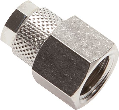 Aufschraub-Verschraubung G 1/8"-6x4mm, Messing vernickelt