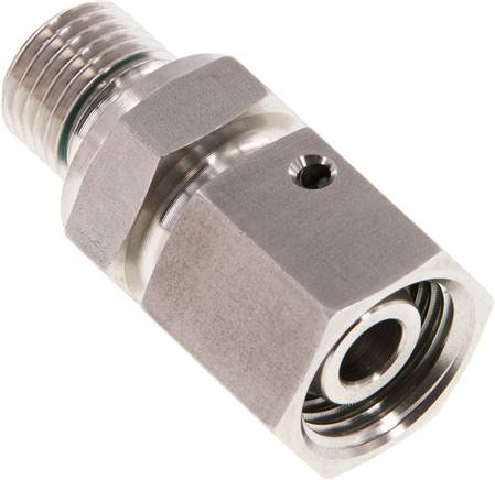Einstellb. Schneidringverschr. G 1/4"-10 L, 1.4571, mit Dichtkegel und O-Ring