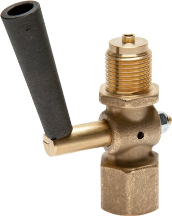 Manometer-Absperrhahn G 1/4" Muffe - Zapfen, Messing, ohne Prüfanschluss