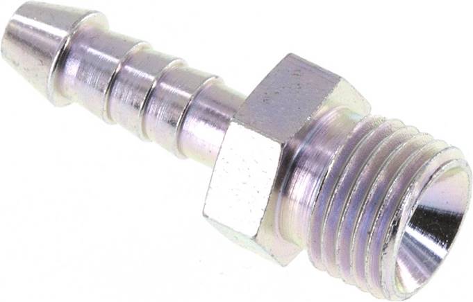 Schlauchnippel M 10x1 AG, 4 - 5mm, Stahl verzinkt