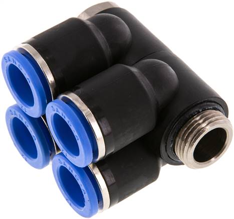 Steck-Mehrfachverteiler, 4-fach G 3/8"-12mm, IQS-Standard