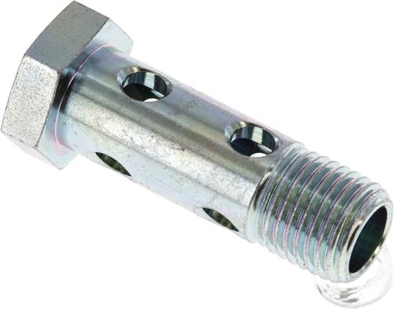 Hohlschraube 2-fach, M 14 x 1,5, Stahl verzinkt