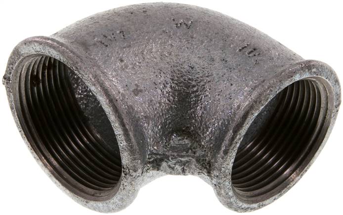 90°-Winkel Rp 1-1/2"-Rp 1-1/4", Temperguss verzinkt