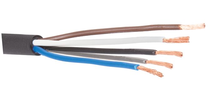 Kabel mit M12-Kupplung, 5 m, gerade, 5 lose Kabelenden (Pin 1 bis 5)