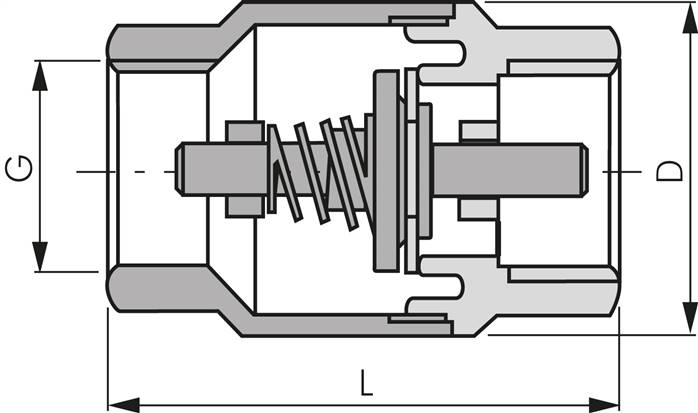 Rückschlagventil, M 5, PN 10, Messing vernickelt