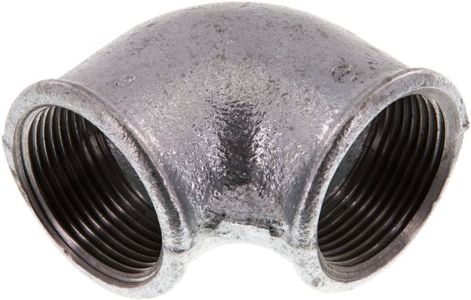 90°-Winkel Rp 1-1/4"-Rp 1-1/4", Temperguss verzinkt